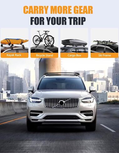 220lbs Roof Rack Cross Bars Compatible with Volvo XC90 XC-90 2016-2025, Heavy Duty Anti-Theft Lockable Aluminum Roof Rails Crossbars Rooftop Accessories Luggage Racks Carrier in Kuwait