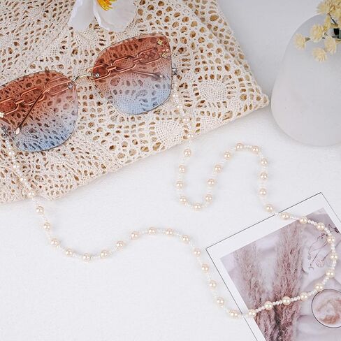 BILIONE Pearl Beaded Eyeglass Chains for Women and Men, Eye Glasses Strap Around Neck, Sunglass Holder Hanger Lanyards in Kuwait