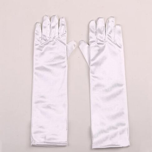 PENINSULA LOVE Kids Satin Opera Gloves Long Shiny Dress Up Gloves Stretchy Flapper Elbow Gloves for Girl Princess 2-8year in Saudi Arabia