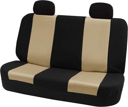 FH Group All-Purpose Built-in Seat Belt Classic Cloth Seat Covers Front Set - Universal Fit for Cars, Trucks, & SUVs (Black) in Kuwait