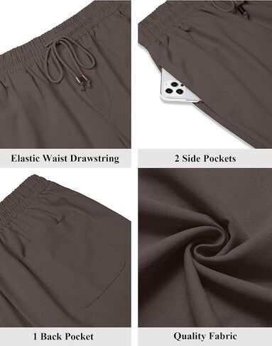 COOFANDY Men's Linen Shorts 9" Casual Summer Beach Shorts Elastic Waist Drawstring Vacation Short with Pockets in Kuwait
