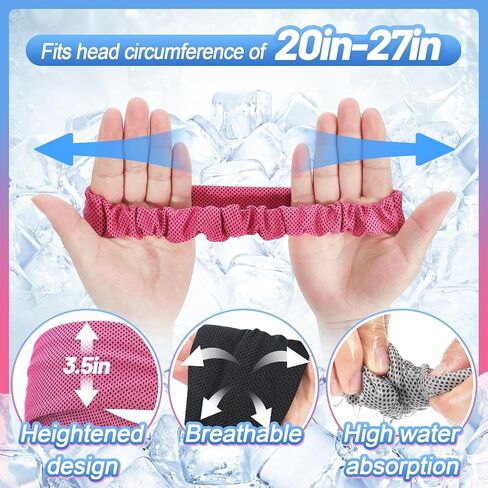Cooling Headbands for Men Women - 4Pcs Highly Elastic Quick Chilly Workout Sweat Band, Comfortable Moisture Wicking Hairband in Kuwait