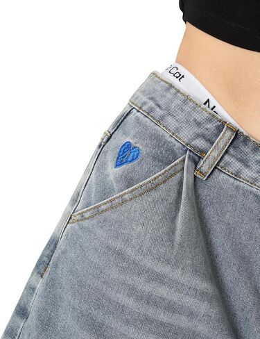 Aelfric Eden Washed Wrinkle Jorts Mens Denim Jean Short Casual Summer Knee Length Shorts Streetwear Trendy Outfits in Kuwait