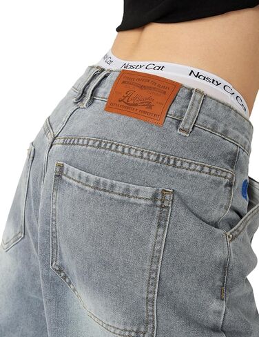 Aelfric Eden Washed Wrinkle Jorts Mens Denim Jean Short Casual Summer Knee Length Shorts Streetwear Trendy Outfits in Kuwait