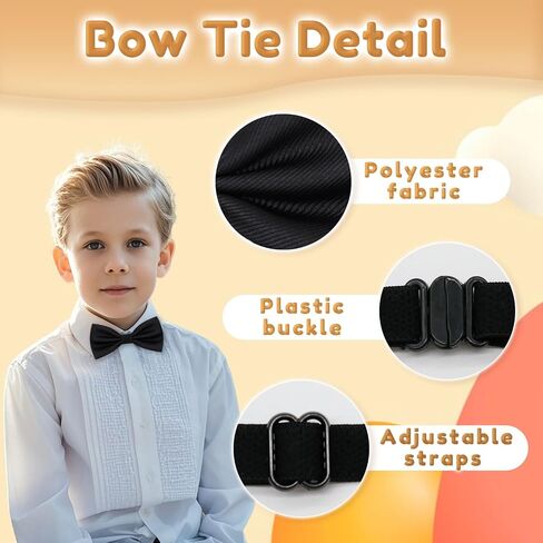 Bow Ties for Boys Kids Adjustable Toddler Bow Tie Baby Bowtie for Party School Wedding Banquet Graduation Leisure in Saudi Arabia