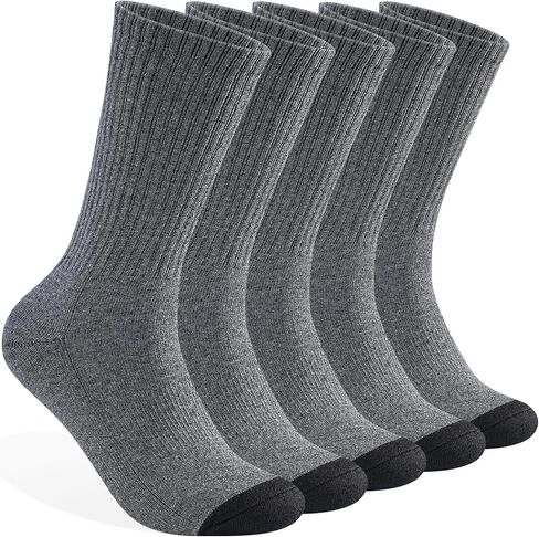 Mens 100% Cotton Cushioned Crew Socks, Athletic Performance Moisture Wicking Work socks in Kuwait