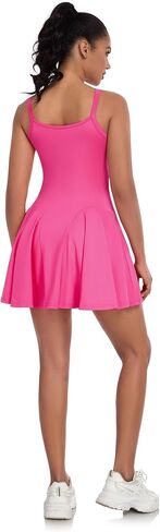 ECOWISH Women's Tennis Dress with Shorts Pockets, Summer Sleeveless Pleated Mini Athletic Golf Workout Sports Skort in Saudi Arabia