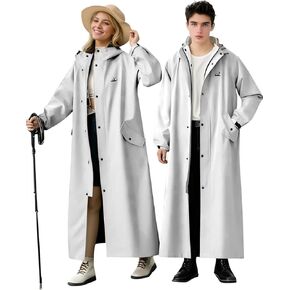 Lightweight Long Rain Coat for Women, Waterproof Raincoat with Hood, Packable Rain Jacket Windbreaker, Storage Bag