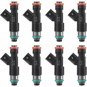 Fuel Injectors Set of 8 Compatible with Chevy 2007-2009 Avalanche Express Silverado Suburban 1500 GMC 2008-2009 Savana Yukon 5.3L V8 Replace 12594512 217-2436 FJ977 4Holes
