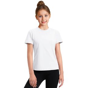 HASMES Girls Athletic Shirts Short Sleeve Active T-Shirts,Basic Tee Tops,Sports Activewear for Kids Teens in Kuwait
