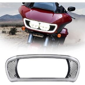 تغطية تغطية مصباح الأماكن الأمامية مع ضوء DRL LED للتجول على طريق Glide 2015+ ، مقطرة محوبة الأمامية مع الضوء المساعد لهارلي ديفيدسون رود Glide CVO 2015-2024 الملحقات ، 1 PC