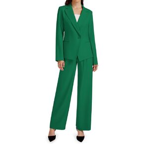 2 Piece Outfits for Women Business Casual Asymmetrical Blazer Jacket and Wide Leg Pants Matching Suit Sets in Saudi Arabia