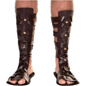 UNDERWRAPS Mens Greek Roman Sandals - Warrior, Knight Armor, Medieval Sandals, Cosplay and Halloween Accessories, Soldier, Viking, Renaissance Sandals(One Size)