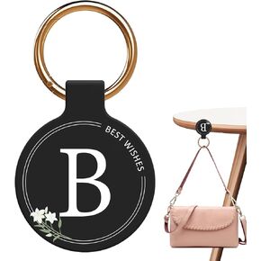 Letter A-Z Magnetic Purse Holder Stylish Floral Design Handbag Hanger for Women Suitable for Table Tops Metal Wall Door Hinge Frame Shopping Cart Show off Your Personality Bag Charms Accessory(S)