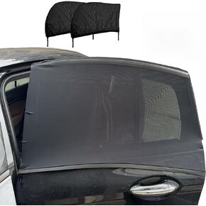 Car Rear Window Screens for Side Windows, 2 Pack Side Window Sun Shades,Stretchy Mosquito Net Cover Fit Cars SUVs - Up to 36.22"x55.1"