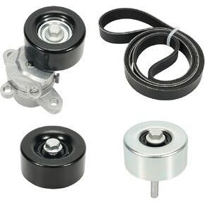 Engine Drive Belt Tensioner Idler Pulley Serpentine Belt Kit Compatible with Nissan Maxima 3.5L V6, 2009-2015#Replace 11955JA10D 7PK1705 11925JA11A 11925JA100 with One Year Quality Assurance