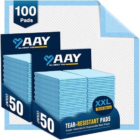 Disposable Bed Pads 30"X36" (100pcs) Tear-Resistant Cloth Backing Underpads Super Absorbent Pee Pads Extra Large Premium Chucks for Adults Incontinence Pads Waterproof for Elderly, Kids or Puppy
