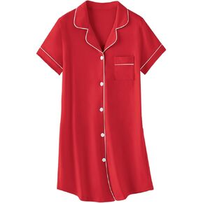 Umeyda Girls Lightgown 100 ٪ زر القطن القصير زر أسفل بيجاما الأعمار 4-14