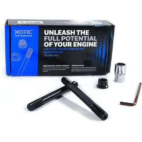 Xotic Performance Main Stud Replacement Kit for 3.9L 4CYL Dodge Cummins 4BT - Heavy-Duty Black Alloy Steel Engine Studs