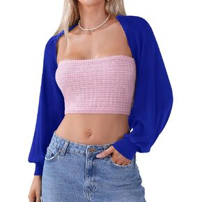 Totatuit Women's Y2K Bolero تجاهلت الأكمام الطويلة Batwing متماسكة كارديجان إسقاط كتف الكتف مع شق الظهر