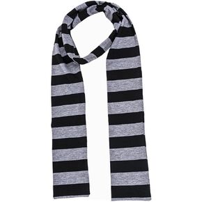 LIXNRECE Black and Grey Striped Men's Scarf for Winter Men's Costume Accessory For Halloween Cosplay (#2)