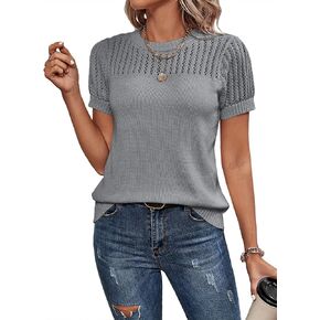 Dokotoo Womens Summer Tops Dary Disy Crewneck قمصان قصيرة الأكمام صلبة جوف