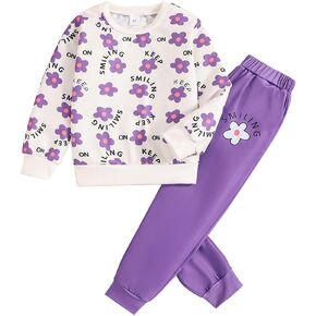 Toddler Girl Clothes-Cartoon Graphic Print Thermal Hoodie-Little Girls Fall and Winter Outfit Size(2~7 years)
