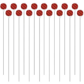 CZC Auto Red Resplection Markway Markers 36.5 بوصة مزدوجة الجوانب المعدنية عاكسات الممر