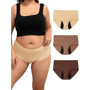 INNERSY Women's Plus Size Period Underwear Leakproof Menstrual Panties 3 Pack