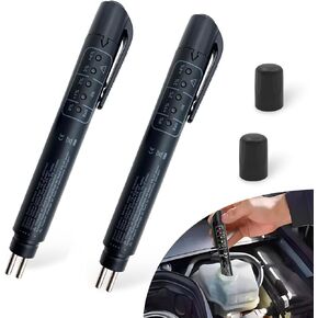 2PCS Brake Fluid Tester with 5 LED Indicators, DOT 3 DOT 4 DOT 5.1 Brake Fluid Liquid Tester Pen, Hydraulic Fluid Liquid Oil Moisture Analyzer, Car Brake Diagnostic Testing Tool