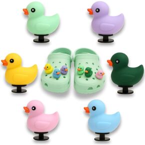 6PCS 3D Duck shoe Charms – Cute PVC Shoe Decorations for Clogs, Sneakers & Sandals – Fun Shoe Accessories for Kids, Boys & Girls