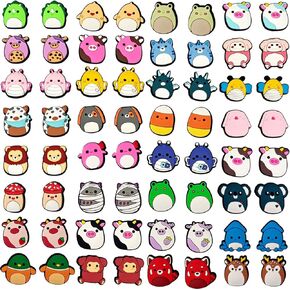 stino Cute Paired Shoe Charms Set, 66 Pieces, Kawaii Cartoon Animal Shoe Decoration for Girls Boys