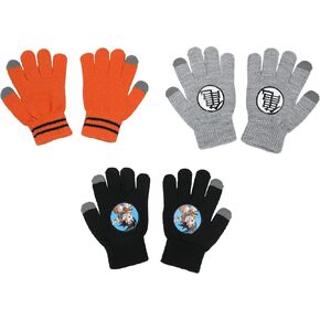 Bioworld Dragon Ball Z Goku and Kanji Title Logo Youth Gloves (Set of 3)