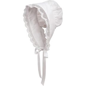 Women's Pioneer Bonnet - Colonial Peasant Amish Hat, Prairie Cap, Nightcap, Maid Cosplay Costume Accessory