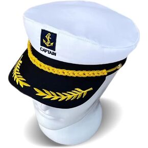 Captain Yacht Hat Cap Sailor Marine Admiral Hat Costume Hat for Halloween Costume Accessory