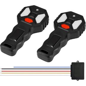 Fieryred Wireless Winch Remote Kit ، جهاز استقبال WINCH اللاسلكي 12V 24V مع 2 PCS WIRELESS WINCH REMOTE 124 FETLAY UNIVERSAL SWITCH ، لشاحنة ATV UTV SUV