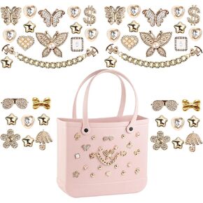 Mon Carame Rubber Beach Bag Accessories Charms,Rubber Beach Totes Accessories Inserts,Lovely Pearl Charms