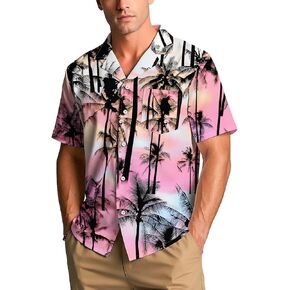 Hawaiian Shirt for Men Short Sleeve Button Down Summer Beach Casual Shirts Tropical Aloha Shirt Men Relaxed Fit