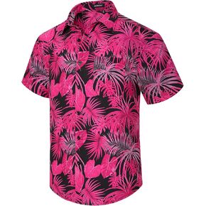 Hawaiian Shirt for Men Casual Summer Short Sleeve Beach Vacation Aloha Hawaii Button Down Shirt Holiday