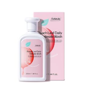 FuYanJie Peach Leaf Feminine Wash For intimate area Hygiene and Itchy, pH Balanced Body Wash with Lactic Acid For Sensitive Skin, Gentle Hydration, Odor Neutralization & Daily Hygiene, 220ml/7.44oz