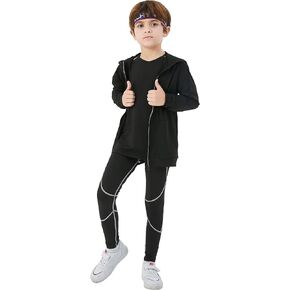 Yudesen Kids Boys Tracksuit 2/3 PCS قصيرة/طويلة الأكمام العرقات الرياضية يضع عرق التعريفات على التعرق.