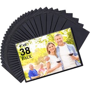 35 Pack Magnetic Picture Frame, Holds 5 x 7 Inches Photos Pictures, Black Magnetic Photo Frames with Clear Pocket for Refrigerator,Fridge, Locker, Office Cabinet
