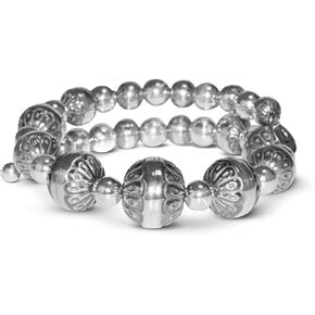 American West Jewelry Sterling Silver Women's Coil Wrap Bracelet Silver Native Pearls One Size Fits Most