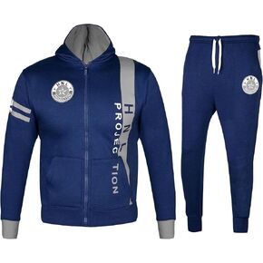 Boys Girls Tracksuit HNL Projection Contrast Zipped Hooded Top Jogging Bottoms Sports Comfortable Tracksuit in Kuwait