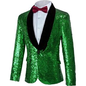 Men's Sequins Suit Shiny Jacket Sparkly Blazer Glitter Clothes Party Tuxedo Prom Festival Costume