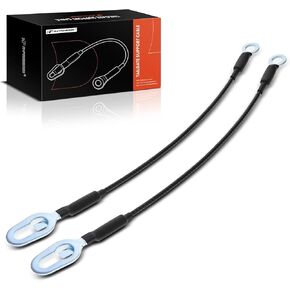 A-Premium Tailgate Cable Compatible with Dodge Ram 1500 2500 3500 1994-2002, Metal, 18-1/8" Long Tailgate Support Cable Strap Set, Replaces 55345124AB, 55345125AB
