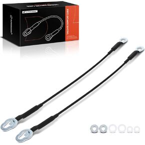 A-Premium Tailgate Support Cable Straps - Compatible with Toyota Tundra 2004 2005 2006 Crew Cab Pickup, 17-15/16"(Long), Metal, w/Bolts, 2PCS Set, Replace Parts# 65770-0C100 65770-0C040 65770-0C050