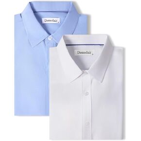 Men's Dress Shirts Solid Wrinkle-Free Long Sleeve Button Down Shirt Regular Fit Formal Shirts