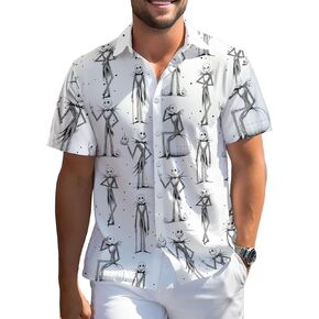 99TIMORO Character Halloween Holiday Movie Hawaiian Shirt, Horror Button Short Sleeve Top, Fantasy Themed
