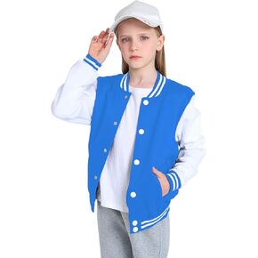 Yuji Itadori Girls Varsity Jacket Kids Baseball Lightweight Jacket Fleece Coat Button Closure School Outwear 2-14 Years